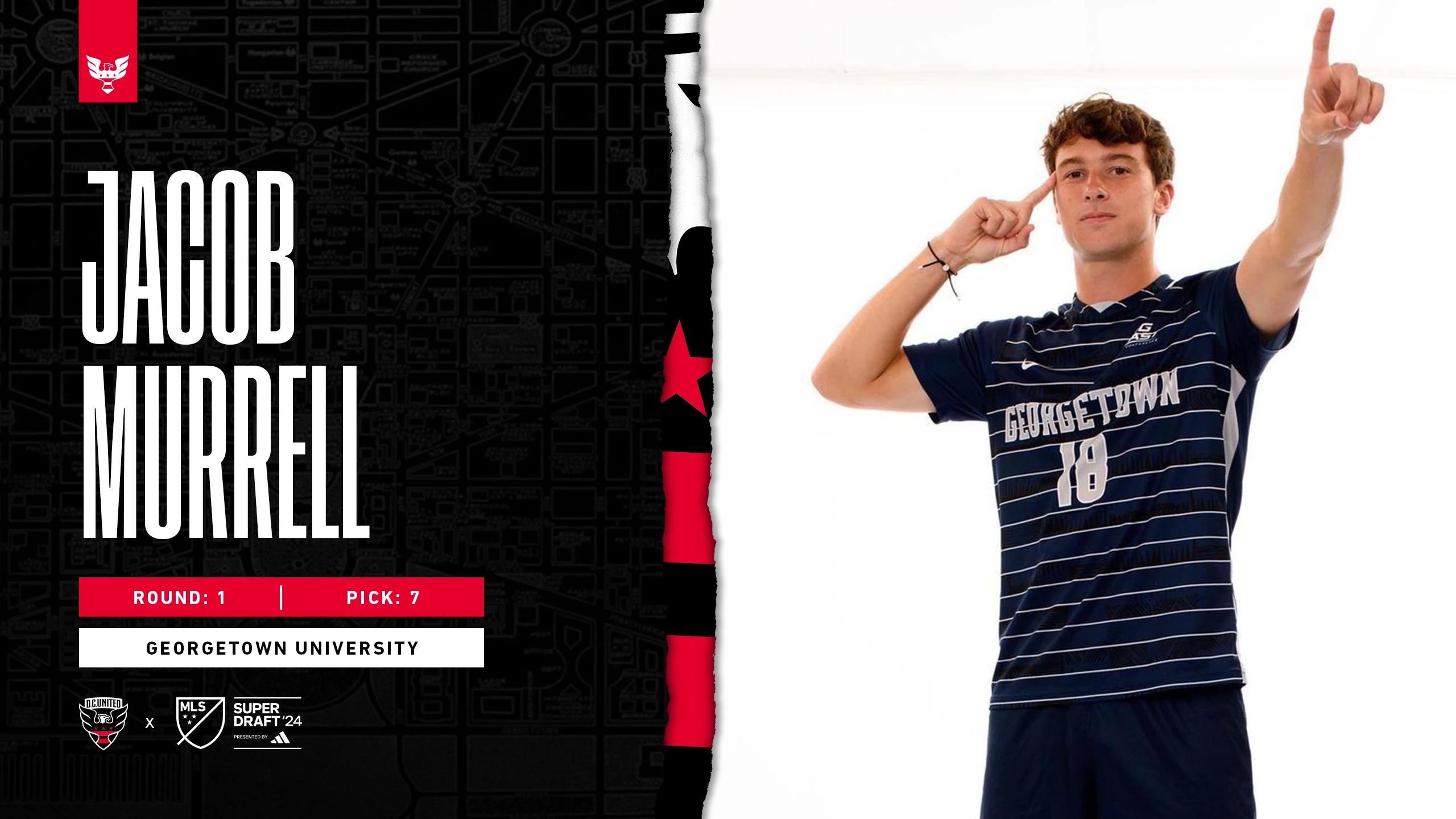 Lee más sobre el artículo DC United selecciona a Jacob Murrell en el SuperDraft de la MLS 2024