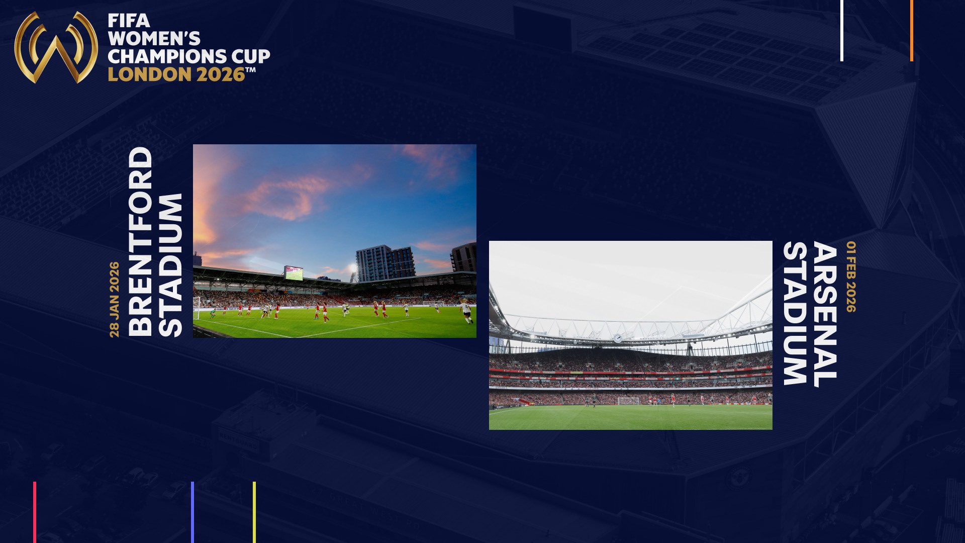 Lee más sobre el artículo Los estadios de Arsenal y Brentford albergarán el partido decisivo de la primera edición de la Copa de Campeones Femenina de la FIFA™