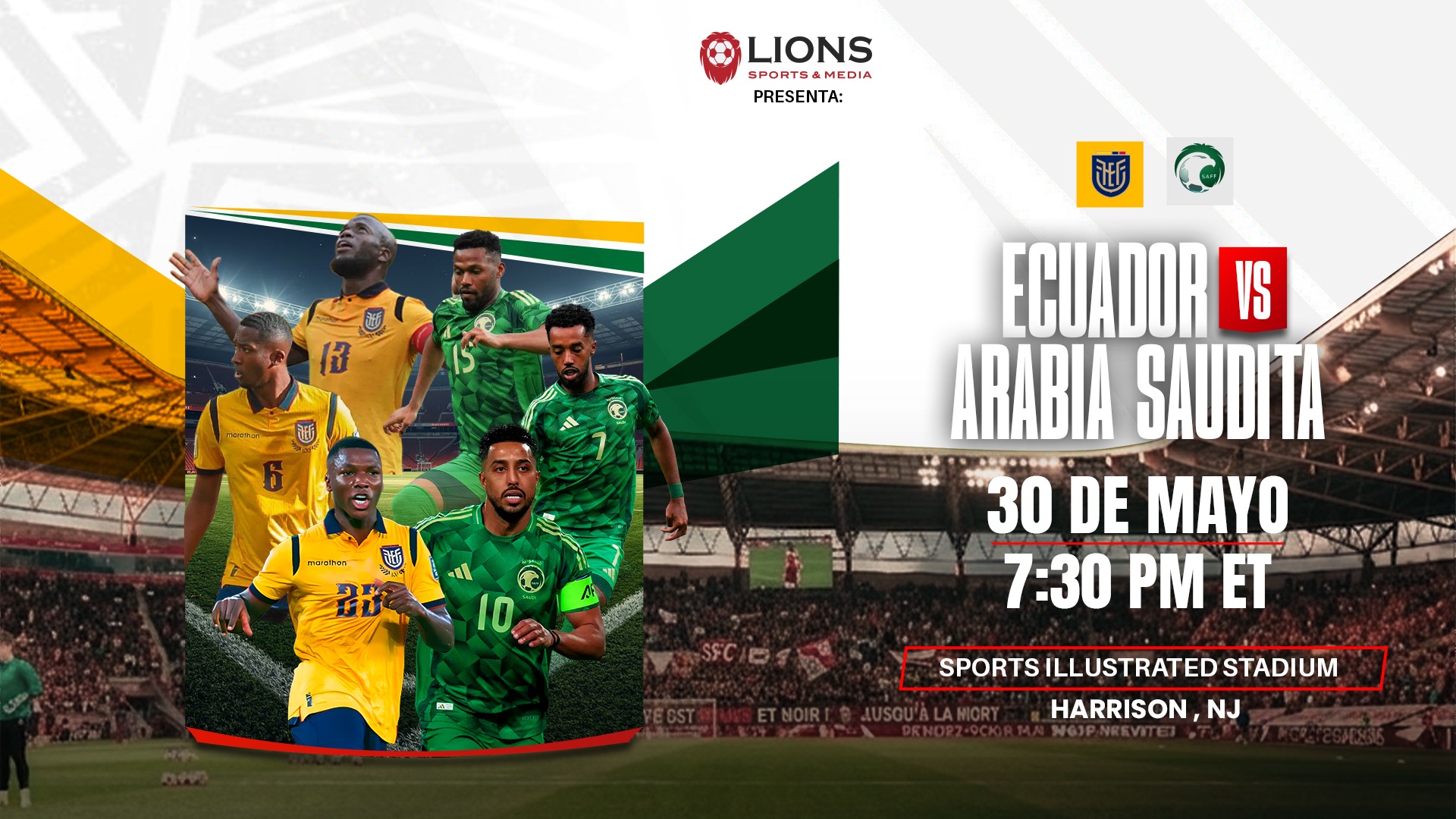 Lee más sobre el artículo Ecuador y Arabia Saudita se enfrentarán en el Sports Illustrated en mayo de cara a la Copa Mundial de Futbol 2026